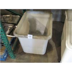 WHITE PLASTIC TOTE BIN