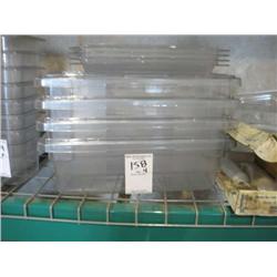 CLEAR PLASTIC BINS W LIDS (X4)