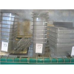 CLEAR PLASTIC BINS W LIDS (X7)