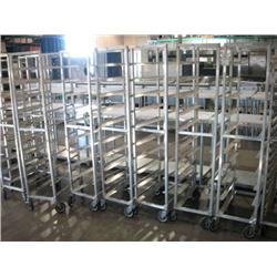 CASTERED ALUMINUM 10 SLOT PLATTER RACKS (X8)