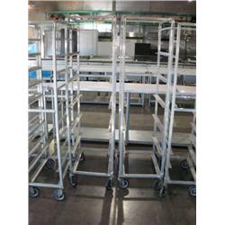 CASTERED ALUMINUM 7 SLOT PLATTER RACKS (X2)