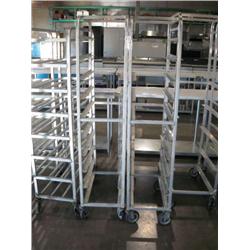 CASTERED ALUMINUM 10 SLOT PLATTER RACKS (X2)