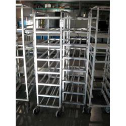 CASTERED ALUMINUM 8 SLOT PLATTER RACKS (X2)