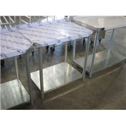NEW BSG-2436 STAINLESS STEEL TABLE W SHELF & BACKSPLASH