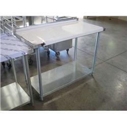 NEW BSG-2448 STAINLESS STEEL TABLE W SHELF & BACKSPLASH