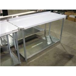 NEW BSG-2460 STAINLESS STEEL TABLE W SHELF & BACKSPLASH