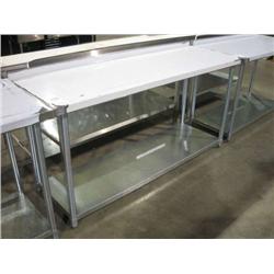 NEW BSG-2472 STAINLESS STEEL TABLE W SHELF & BACKSPLASH