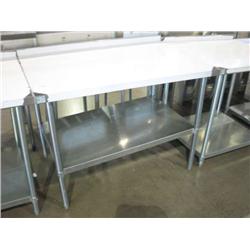 NEW BSG-3048 STAINLESS STEEL TABLE W SHELF & BACKSPLASH