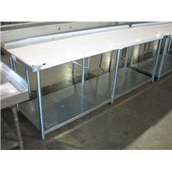 NEW BSG-3096 STAINLESS STEEL TABLE W SHELF & BACKSPLASH