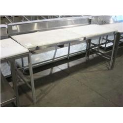STAINLESS STEEL 30 X72  POLY-TOP TABLE W BACKSPLASH