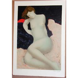 Alain Bonnefoit, Melancholy, Signed Lithograph