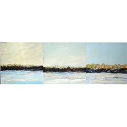 Joyce Rezendes, Central Park Winter, Signed Tryptich