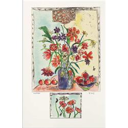 Bracha Guy, The Heart Flower, Signed Serigraph