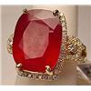 Image 1 : 15.91 Ct. RUBY AND DIAMOND LADIES RING, 14K Gold,