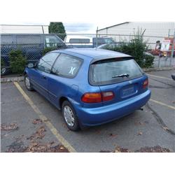 1993 BLUE HONDA CIVIC DX HATCH BACK