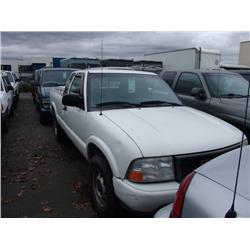 2001 WHITE GMC SONOMA EXTENDED CAB
