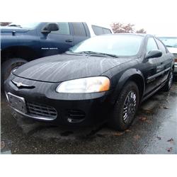2001 BLACK CHRYSLER SEBRING LX 4DR SEDAN