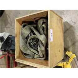 BOX OF CHAINS & STRAPS