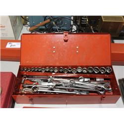 BOX OF WRENCHES & SOCKETS