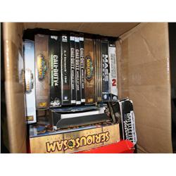 2 STACKS OF ASSORTED VIDEO GAMES & ACCESSORIES