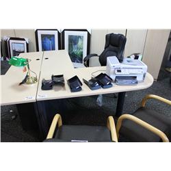 MAPLE BULLET TOP L-SHAPED EXECUTIVE DESK WITH