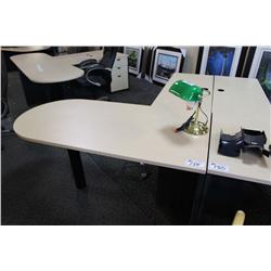 MAPLE BULLET TOP L-SHAPED EXECUTIVE DESK WITH