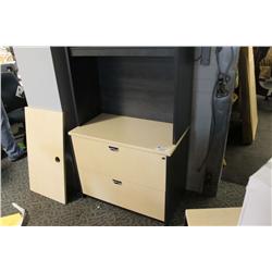 MAPLE 2 DRAWER LATERAL FILE CABINET WITH OVERSHELF