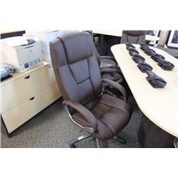 BROWN LEATHER OVERSIZED EXECUTIVE OFFICE CHAIR