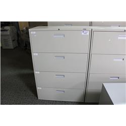 BEIGE 4 DRAWER LATERAL FILE CABINET