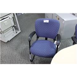 MOBIUS 4706AW90T BLUE SLED BASED CLIENT CHAIR