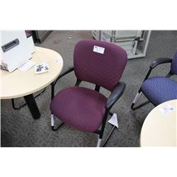 MOBIUS 4706AW65T BURGANDY SLED BASED CLIENT CHAIR