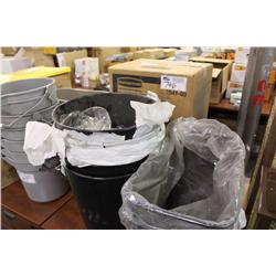 LOT OF SMALL GARBAGE CANS