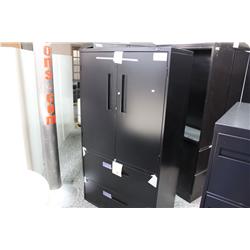 GLOBAL BLACK 2 DRAWER LATERAL FILE WITH LOCKING