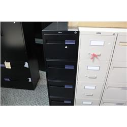 GLOBAL BLACK 4 DRAWER VERTICAL FILE CABINET