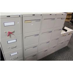 GLOBAL BEIGE 4 DRAWER VERTICAL FILE CABINET