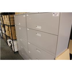 GREY 5 DRAWER LATERAL FILE CABINET