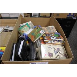 BOX OF MISC OFFICE SUPPLIES