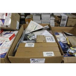 BOX OF MISC OFFICE SUPPLIES