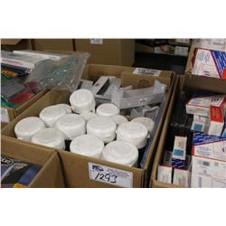 BOX OF MISC OFFICE SUPPLIES