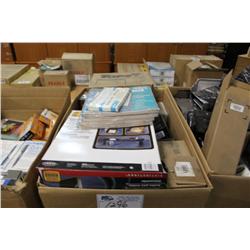 BOX OF MISC OFFICE SUPPLIES