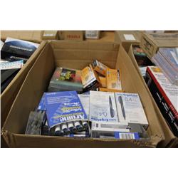 BOX OF MISC OFFICE SUPPLIES