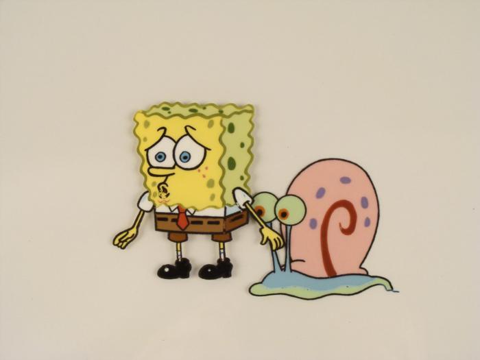 Original SpongeBob And Gary Animation Cel Art Pet Snail