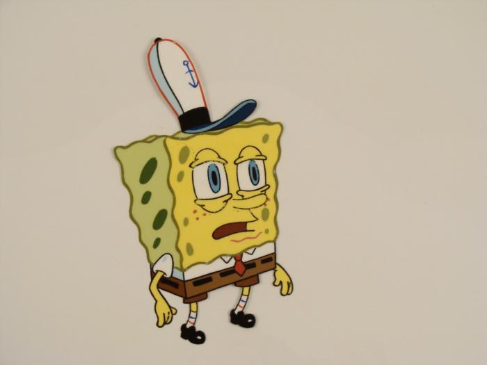 Production Closing Eyes Original SpongeBob Cel Art