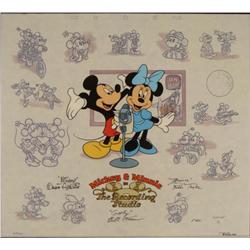 Disney Mickey Minnie Sericel Animation Art Voice Signed