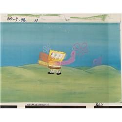 Move Fast SpongeBob Original Cel Background Animation