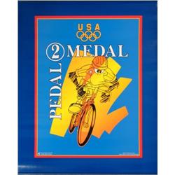 Looney DAFFY DUCK Bicycle Race 1996 Olympics Poster