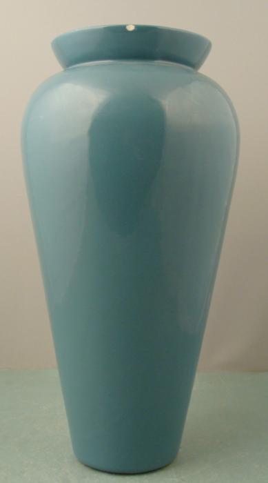 Large Haeger Pottery Teal Blue Vase 1980s Decor