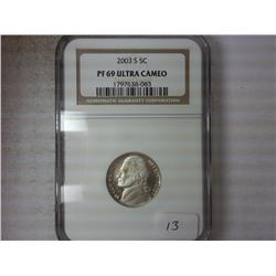 2003-S JEFFERSON NICKEL NGC PF69 ULTRA CAMEO