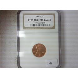 2001-S LINCOLN CENT NGC PF69 RD ULTRA CAMEO