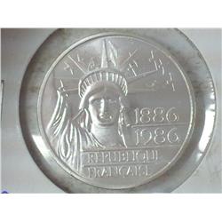 1986 FRENCH 100 FRANC LIBERTAD (SILVER) (UNC)